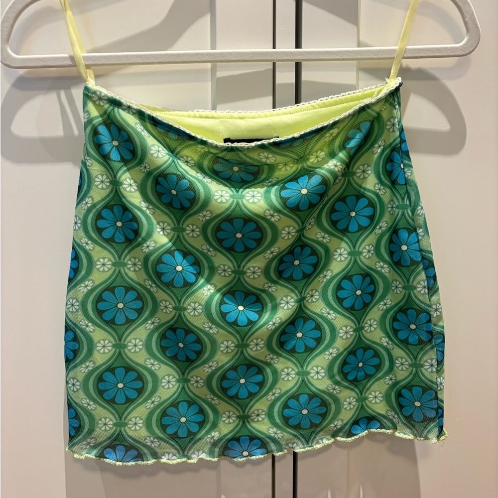 80s themed double lined mini skirt